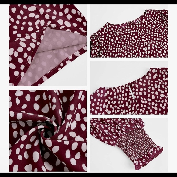 2 for 1 deal* Like NEW Burgundy/ white tunic w/ ruffled elbow length sleeves XL - Picture 7 of 9